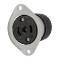 Hubbell Wiring Device-Kellems Locking Devices, Midget Twist-Lock®, Industrial, Flanged Receptacle, 15A 125V AC, NEMA ML- 2R, Screw Terminal, Stainless Steel Flange. HBL7598